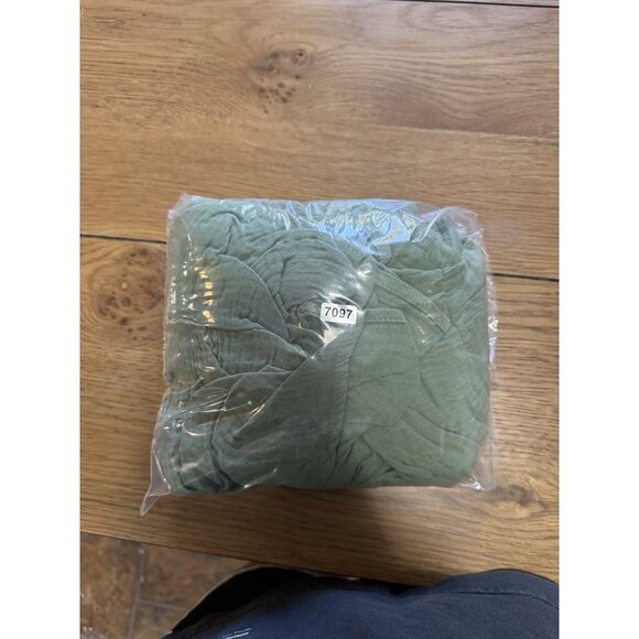 Umgee Women Size Small Tiered Dress Green Collared Split Neck Long Sleeve Boho - Picture 10 of 10